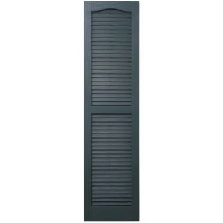 Severe Weather 2 Pack Heritage Green Louvered Vinyl Exterior Shutters (Common: 15 in x 75 in; Actual: 14.5 in x 74.5 in)
