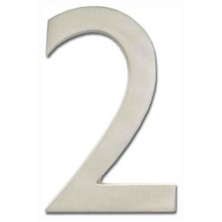 Floating House Number "2" in Satin Nickel Finish (2.97 in. W x 5 in. H (0.32 lbs.))