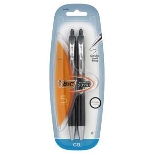BIC 5 Series Triumph 537RT Gel Pens, Med (0.7 mm), 2 pens   Office