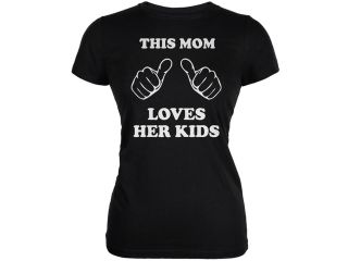 Mother's Day   This Mom Loves Her Kids Black Juniors Soft T Shirt