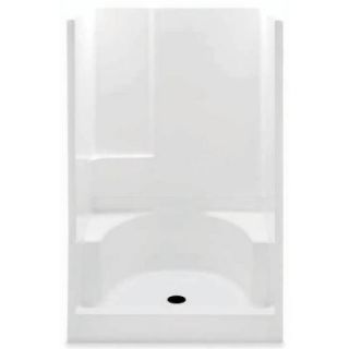 Aquatic Remodeline 48 in. x 34 in. x 72 in. Gelcoat Sectional 2 piece 2 Seated Shower Stall in White 14832PPC WH