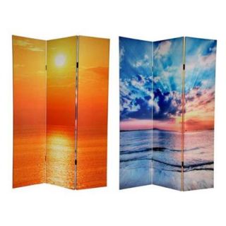 Double Sided 6 ft. Tall Sunrise Canvas Privacy Screen   3 Panels