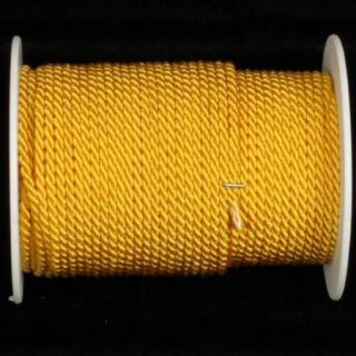 Yellow Braided Fabric Cording 4.4mm x 55 Yards