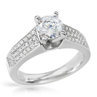 Ring with 3 1/2ct TW Cubic Zirconia in Platinum coated Sterling Silver