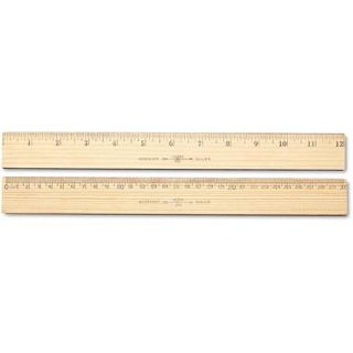 ACME MADE 10375 Wood Ruler, Metric and 1/16" Scale with Single Metal Edge, 30 cm