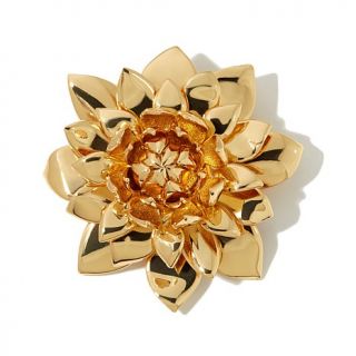 Larisa Barrera "Golden Lotus" Goldtone Flower Pin/Enhancer Pendant   7879836