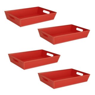Red Paperboard Tray (Set of 4)   Shopping