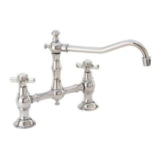 Newport Brass 12 in. 2 Handle Mid Arc Bridge Kitchen Faucet in Polished Chrome 945/26