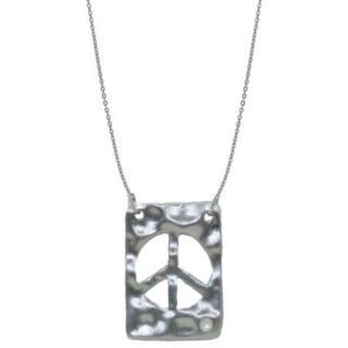 Gioelli Sterling Silver Diamond Accent Peace Sign Necklace