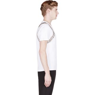 Alexander McQueen White & Brown Snake Harness T Shirt