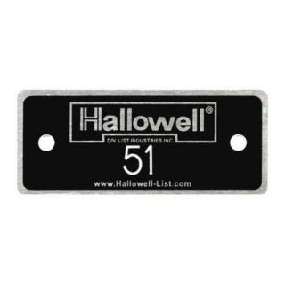 HALLOWELL NPH51 100 Number Plate,Numbers 51 to 100,Aluminum G0153618