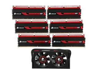 CORSAIR DOMINATOR GT 12GB (6 x 2GB) 240 Pin DDR3 SDRAM DDR3 1866 Desktop Memory with Airflow Fan Model CMT12GX3M6A1866C9