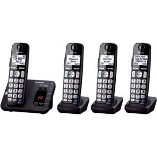 Panasonic KX TGE234B Expandable Digital Cordless Answering System with 4 Handsets