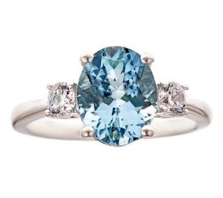 Premier 2.25ct Aquamarine & 3/10cttw Diamond Ring, 14K —