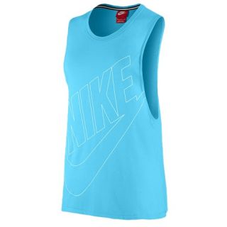 Nike Signal Muscle Tank   Womens   Casual   Clothing   Lt Aqua/White
