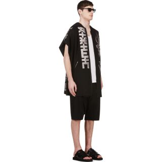 KTZ Black Oversize Amulet Patch Hooded Jacket