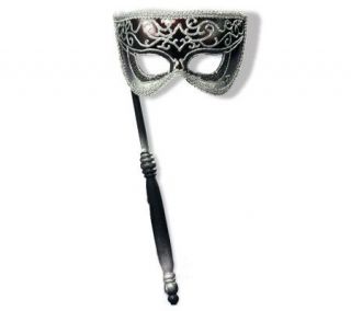 Venetian Mask with Stick and Silvertone Accents   H138867 —