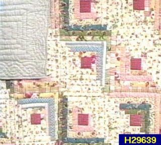 Log Cabin King Size 100% Cotton Quilt —