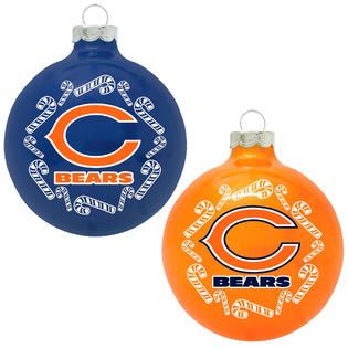 Topperscot Chicago Bears NFL Home and Away Glass Ornament Set