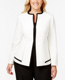 Calvin Klein Plus Size Colorblocked Peplum Jacket   Jackets & Blazers