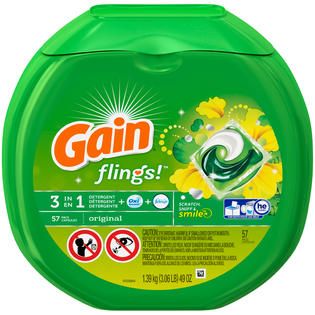 Gain Gain flings! Laundry Detergent Pacs, Original, 57 Count Laundry