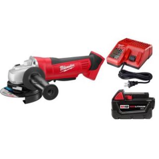 Milwaukee M18 18 Volt Lithium Ion Cordless 4 1/2 in. Cut/Off Grinder with 1 Battery and Charger 2680 20 48 59 1813