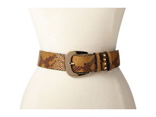 Michael Michael Kors 40mm Belt In Glazed Python With Tortoise Astor Loop Tan