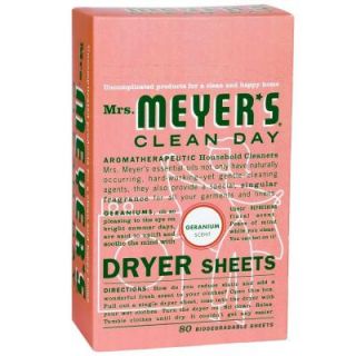 Mrs. Meyer's Clean Day Geranium Scent Dryer Sheets (80 Count) 14348