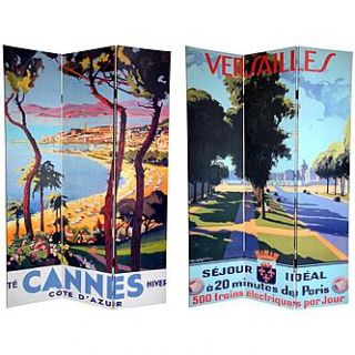Oriental Furniture 6 ft. Tall Double Sided Cannes/Versailles Canvas