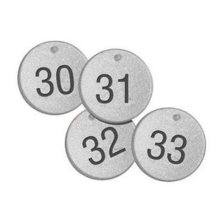 ACCUFORM SIGNS TDL156 NumberTags,1 1/2",Round,126 to 150,PK25