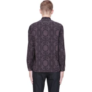 White Mountaineering Purple Corduroy Ivy Patterned Shirt