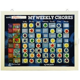 Chore Chart Blue Rockets Magnetic, Dry Erase