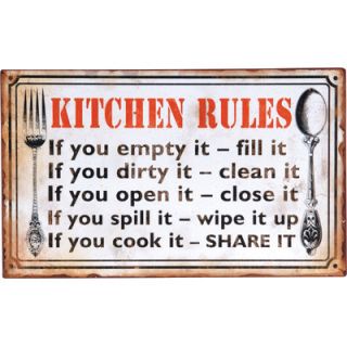Wilco Home Kitchen Rules Textual Art Plaque