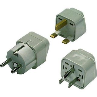 Lewis N. Clark Grounded Great Britain/Africa Adapter Plug   set of 2