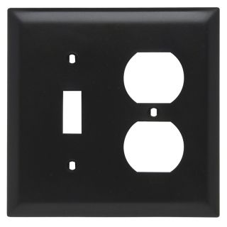 Legrand Trademaster 2 Gang Black Double Toggle/Duplex Wall Plate