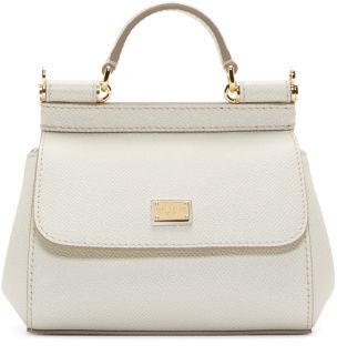 Dolce & Gabbana: White Micro Miss Sicily Bag