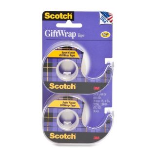 Gift Wrap Tape, w/ Dispenser, 3/4x600, 2 per Pack, Transparent