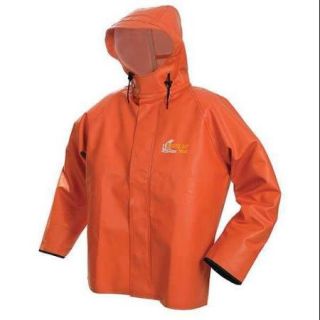 VIKING 8125J XXL Rain Jacket w/Hood, 0.75mm PVC, Orange, 2XL