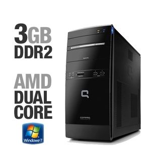HP Compaq Presario CQ5210F Refurbished Desktop PC   AMD Athlon II X2 215 2.7GHz, 3GB DDR2, 500GB HDD, DVDRW, Windows 7 Home Premium