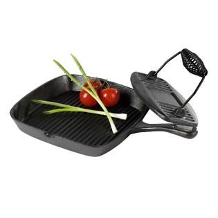 Cast Iron Grill Pan With Press: Ideal Grill For Any Occasion at 