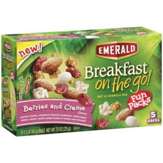 Emerald Breakfast On The Go! Berries And Creme Nut & Granola Mix, 5ct
