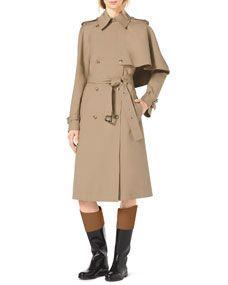 Michael Kors  Cape Side Stretch Cotton Trenchcoat