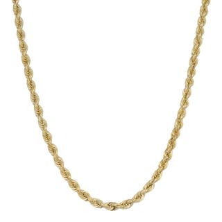 Fremada 14k Yellow Gold 4 mm Rope Chain Necklace (18   30 inches)