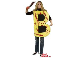 Horror Letter B Adult Size Costume With Blood Stains And A Knife
