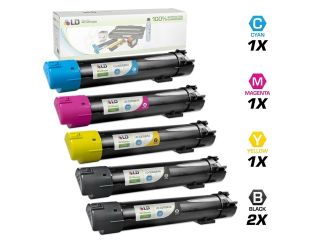 LD Remanufactured Replacements for Dell 5130 Set of 4 HY Toner Cartridges Includes:1 330 5846 BLK, 1 330 5850 C, 1 330 5843 M, & 1 330 5852 Y for use in Dell Color Laser 5120cdn, 5130cdn, & 5140cdn