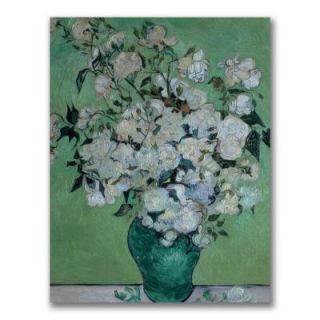 Trademark Fine Art 32 in. x 24 in. Vase of Roses Canvas Art BL0535 C2432GG