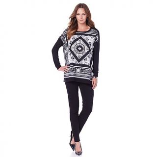 DG2 by Diane Gilman Scarf Front Knit Sleeve Top   7644789