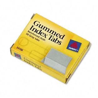 Avery  Gummed Index Tabs, 1w x 13/16h, Gray, 50/pack