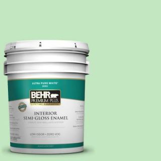 BEHR Premium Plus 5 gal. #450A 3 Mountain Mint Zero VOC Semi Gloss Enamel Interior Paint 340005