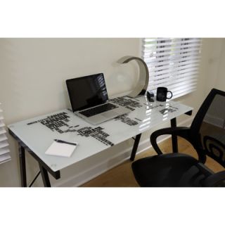 LumiSource World Map Office Writing Desk